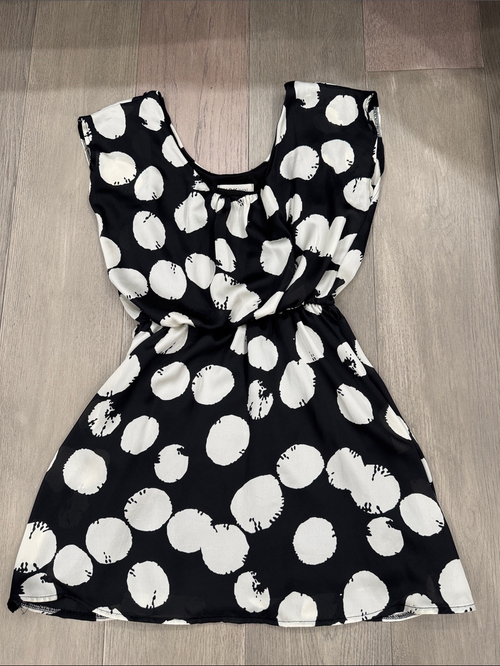 Black and White Polka Dot Sleeveless Dress